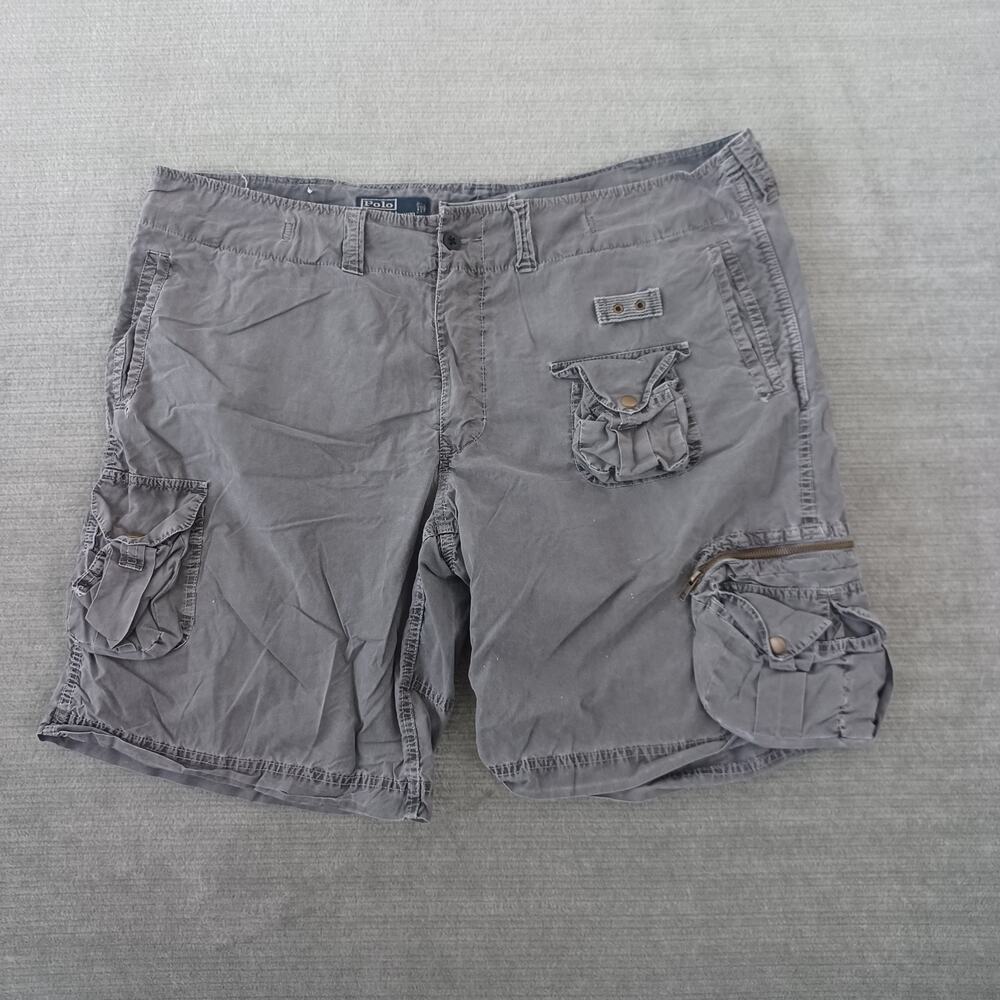 Polo Ralph Lauren Shorts Mens 42 Gray Cargo Military Paratrooper Utility VTG